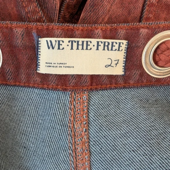 We The Free Moxie Low Slung Pull On Barrel Jeans in Chilli 27 NWT - Picture 9 of 10